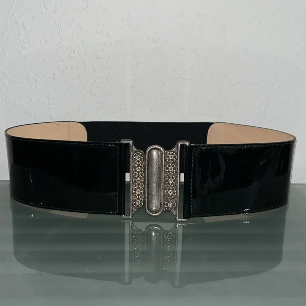Leatherock women’s 3” Leather elastic back belt Festival Boho